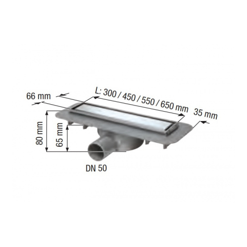 Linearis compact odpływ liniowy 65 cm Kessel