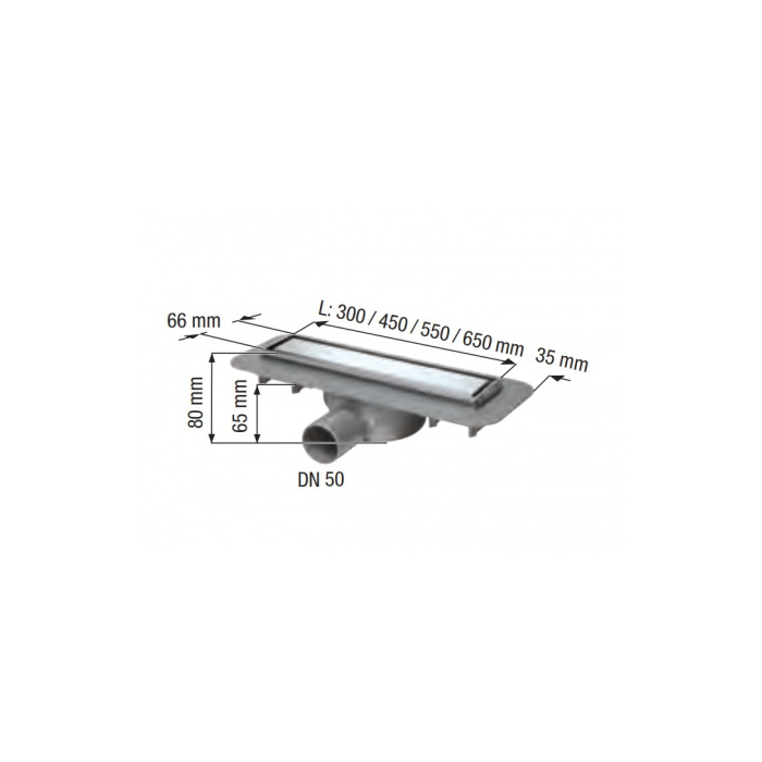 Linearis compact odpływ liniowy 65 cm Kessel