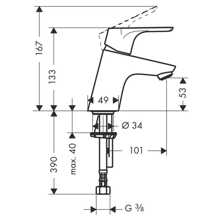 Focus e2 bat. Umywalkowa Hansgrohe