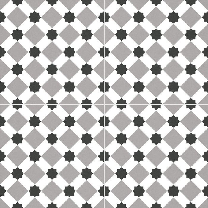 Hampton Grey gres patchwork 45x45 Durham
