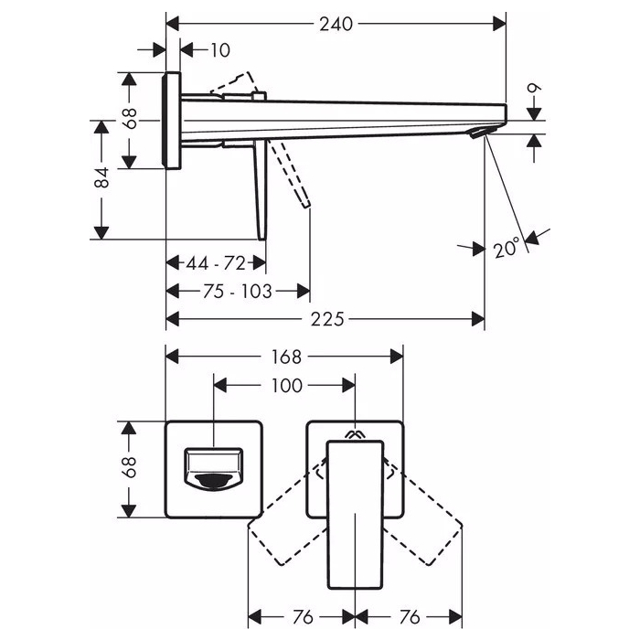Metropol bateria umywalkowa el.zewn. Hansgrohe