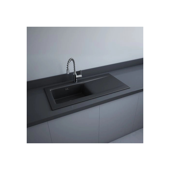 ZLEWOZMYWAK CERAMICZNY DREAM 101X51 CZARNY MAT 1KOM+ OCIEKACZ RAK