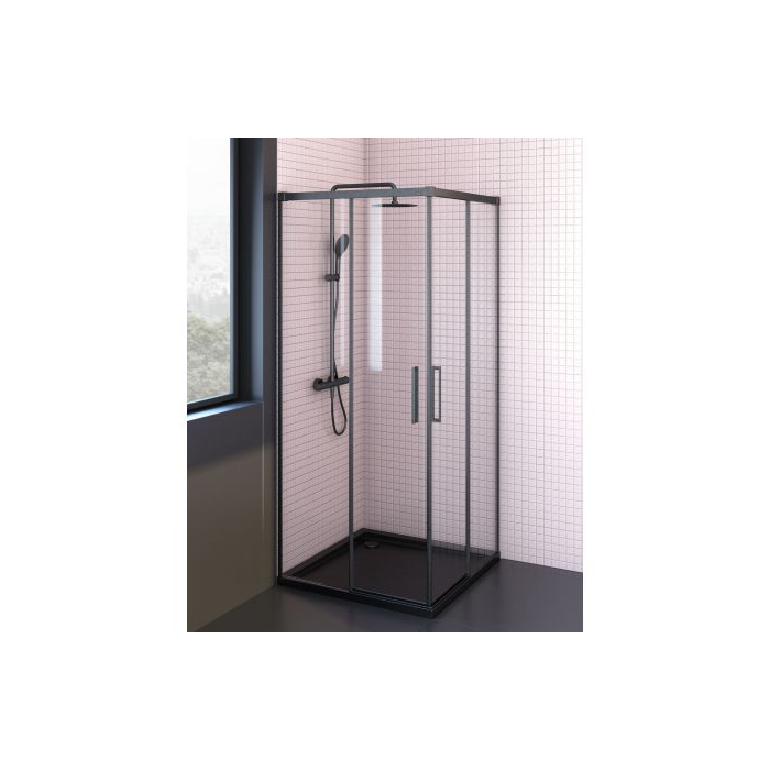 Breda kabina prysznicowa 90x90 cm kwadratowa czarny mat Oltens