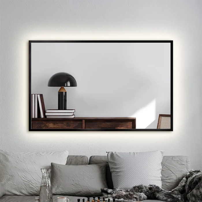 Formosa lustro LED 60x100cm Rama Czarna Ruke