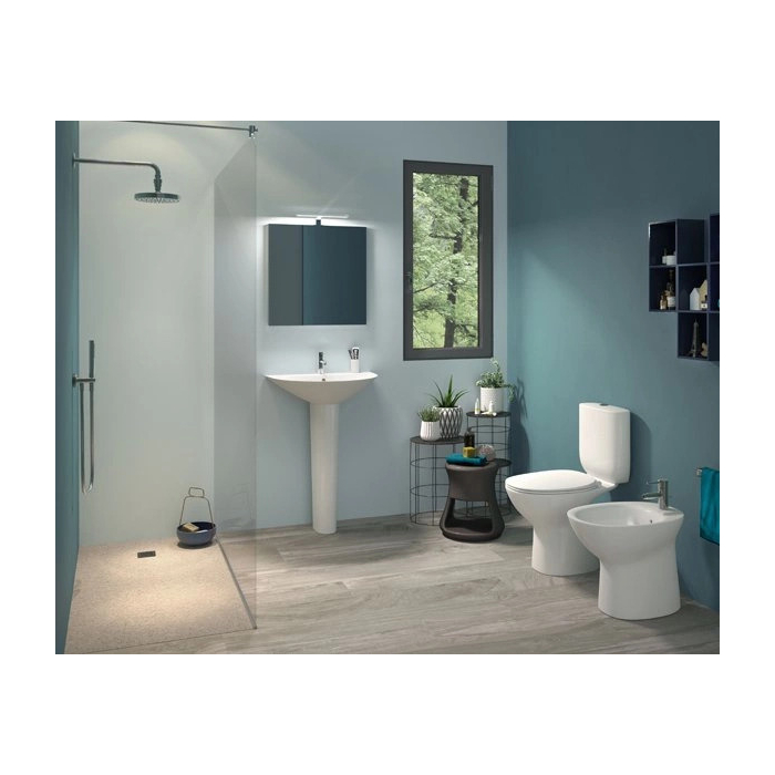 MORNING kompakt Miska WC Rimless & deska WC slim W/O+ ZBIORNIK RAK